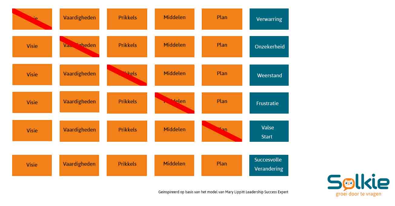Mary Lippitt model, organisatieveranderingen, Solkie, Groei door te vragen